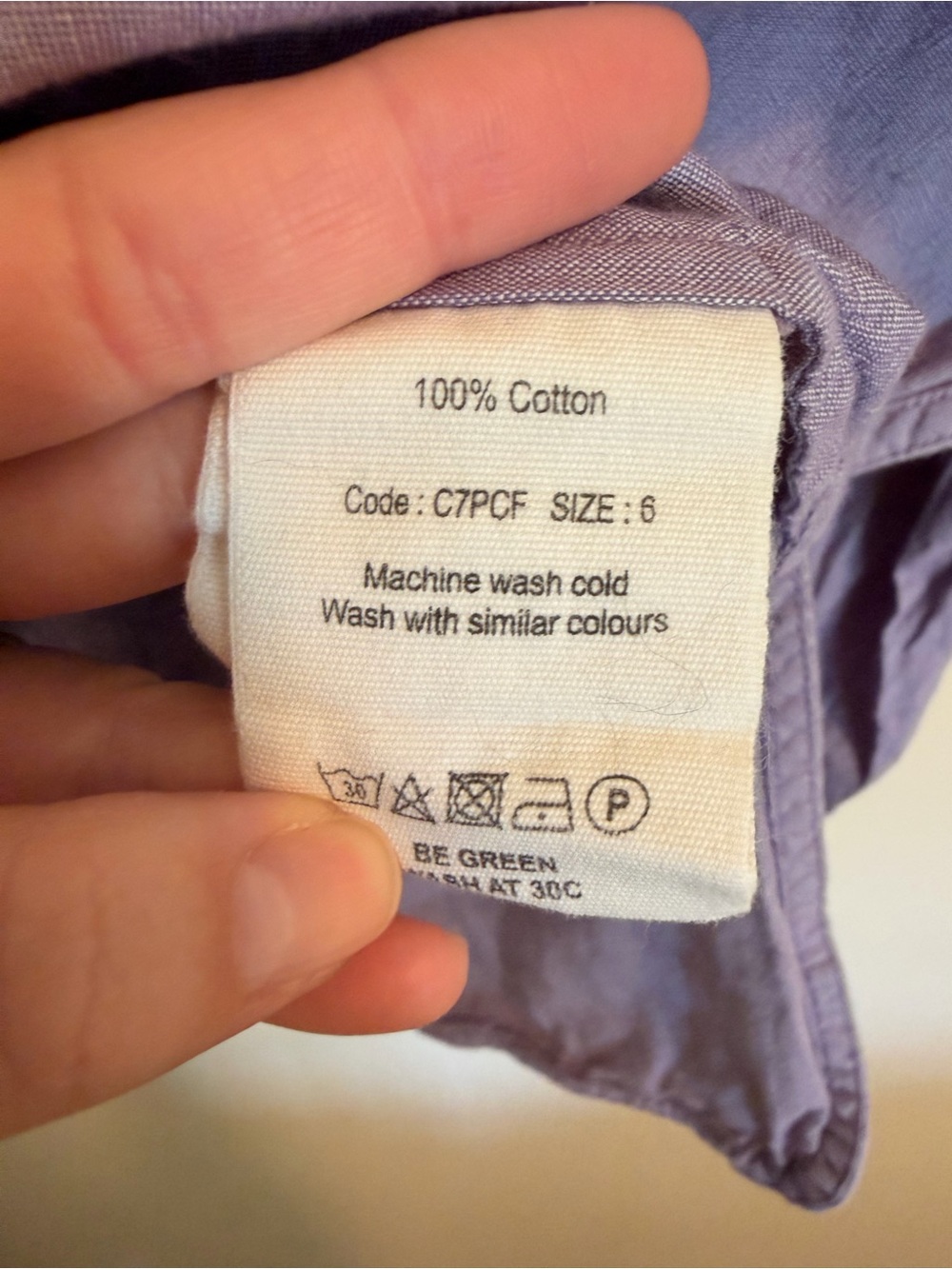 Toast Light Purple 100% Cotton Popover Top - Picture 5 of 7